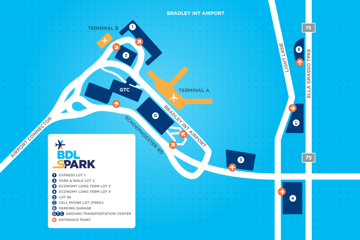 Bradley Airport Parkinf Map